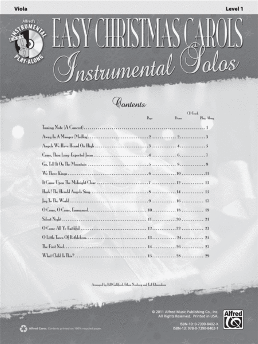 Easy Christmas Carols Instrumental Solos for Strings String Orchestra scores gallery preview page 2