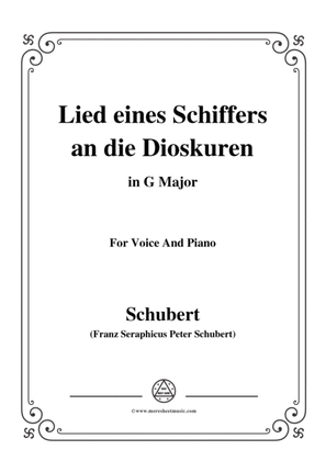 Schubert-Lied eines Schiffers an die Dioskuren,in G Major,Op.65 No.1,for Voice and Piano