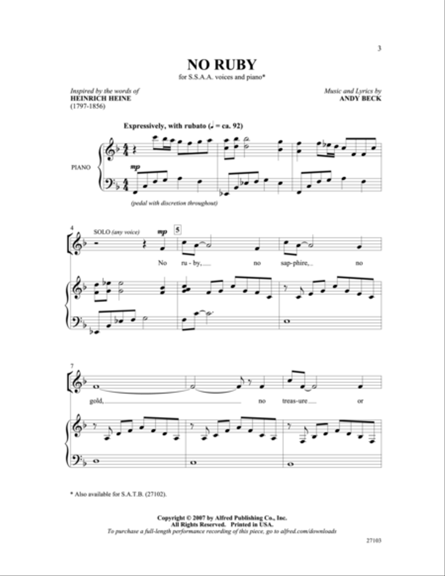 No Ruby Women's Choir scores gallery preview page 2