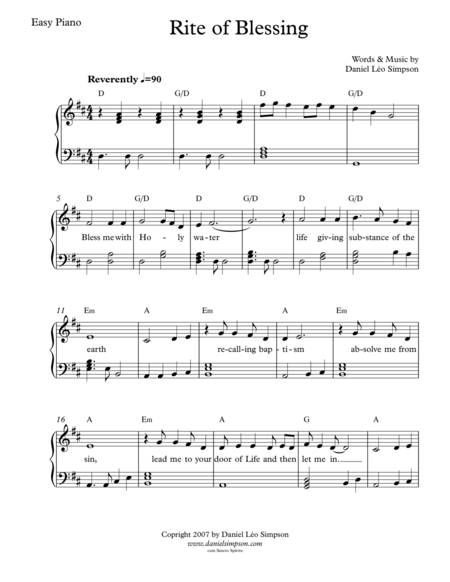 Rite of Blessing (Easy Piano) image number null