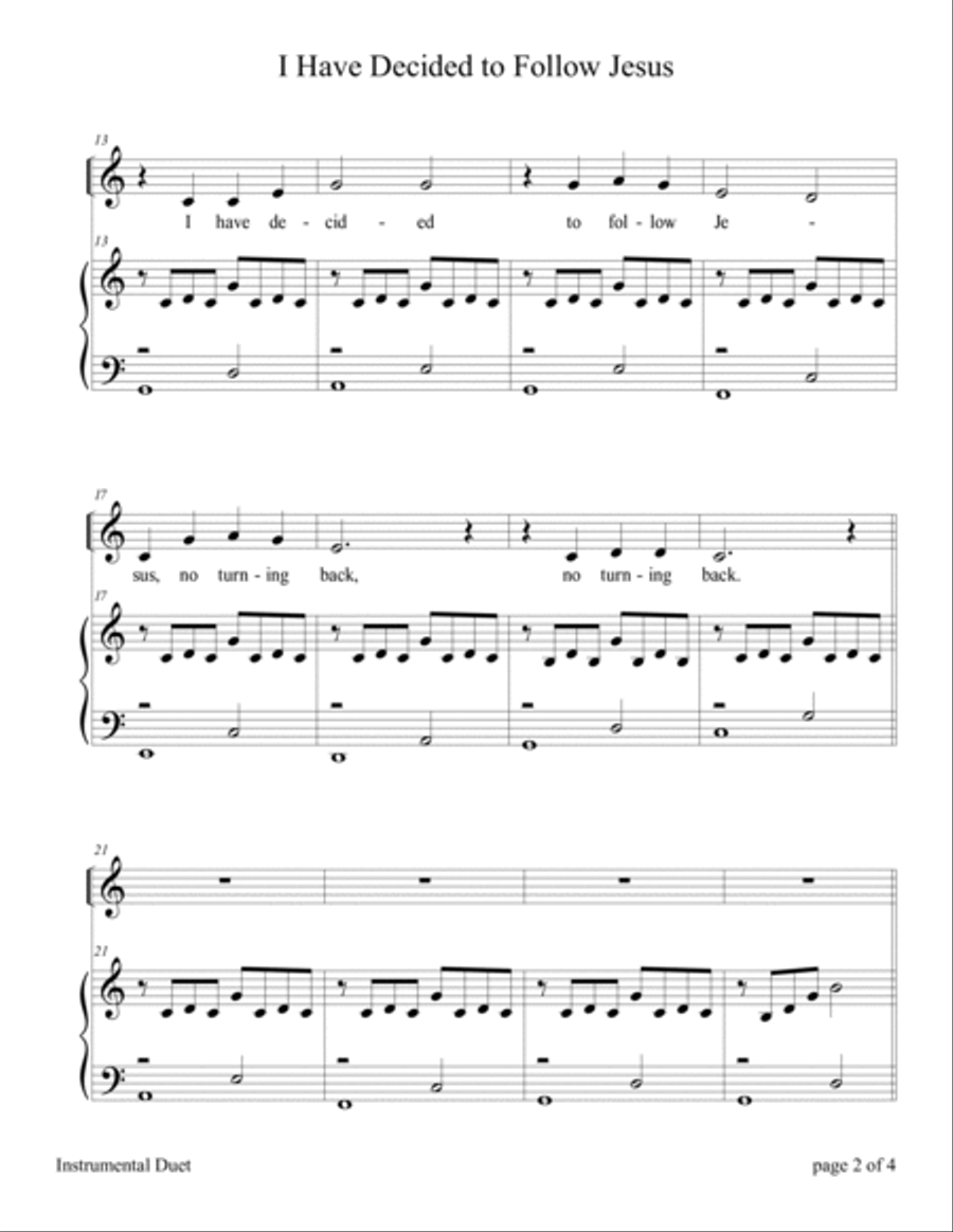 I Have Decided to Follow Jesus (Easy Bowed Psaltery Solo with Piano Accompaniment) Zither scores gallery preview page 4