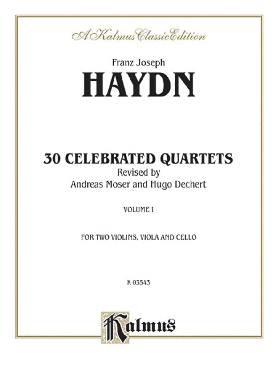 Thirty Celebrated String Quartets, Volume 1