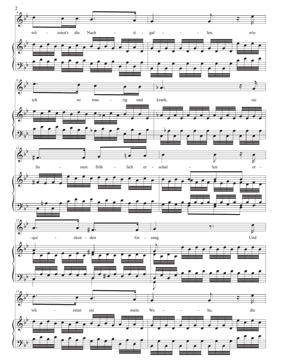SCHUMANN: Und wüssten's die Blumen, die kleinen, Op. 48 no. 8 (transposed to G minor) Piano, Vocal scores gallery preview page 3