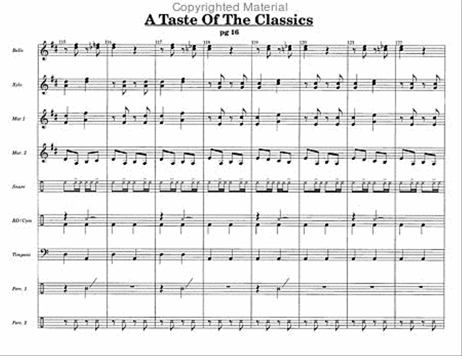 Taste Of The Classics, A Percussion Ensemble scores gallery preview page 6