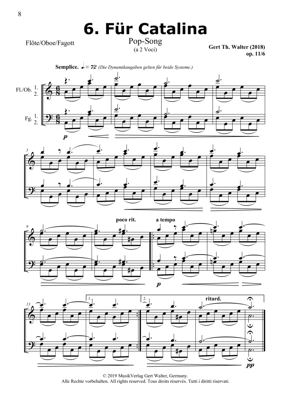 For Catalina Woodwind Duet scores gallery preview page 1