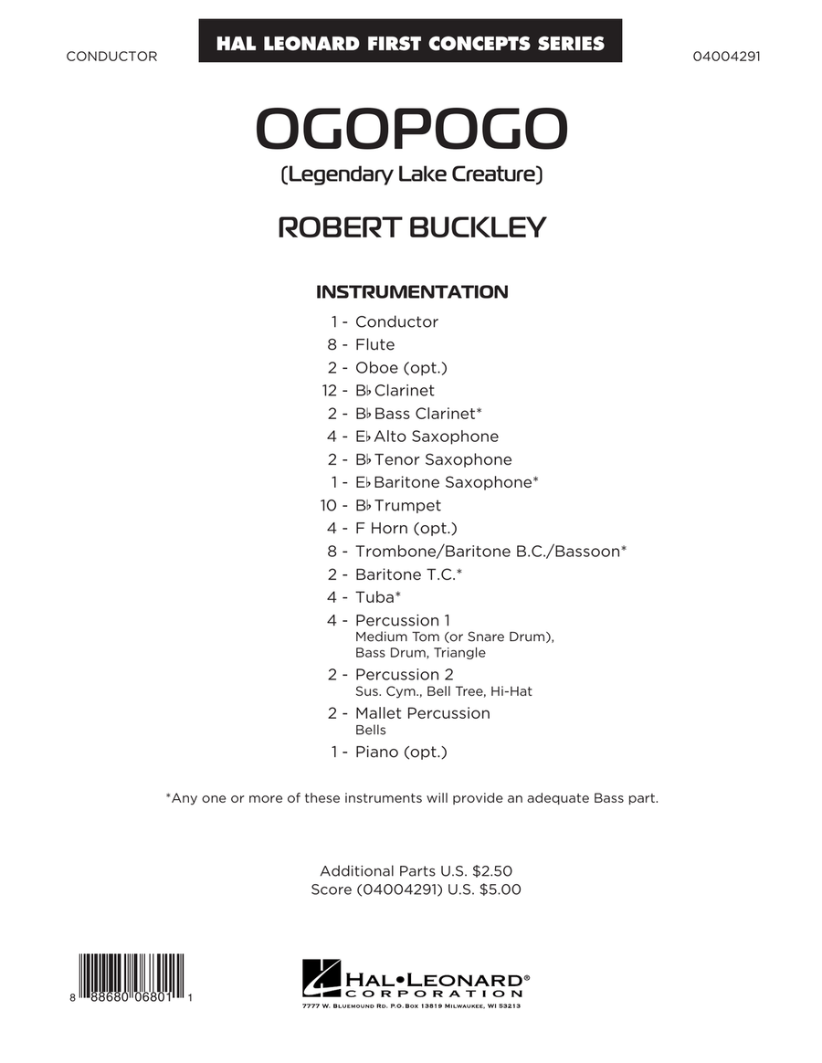 Ogopogo (Legendary Lake Creature) - Conductor Score (Full Score)