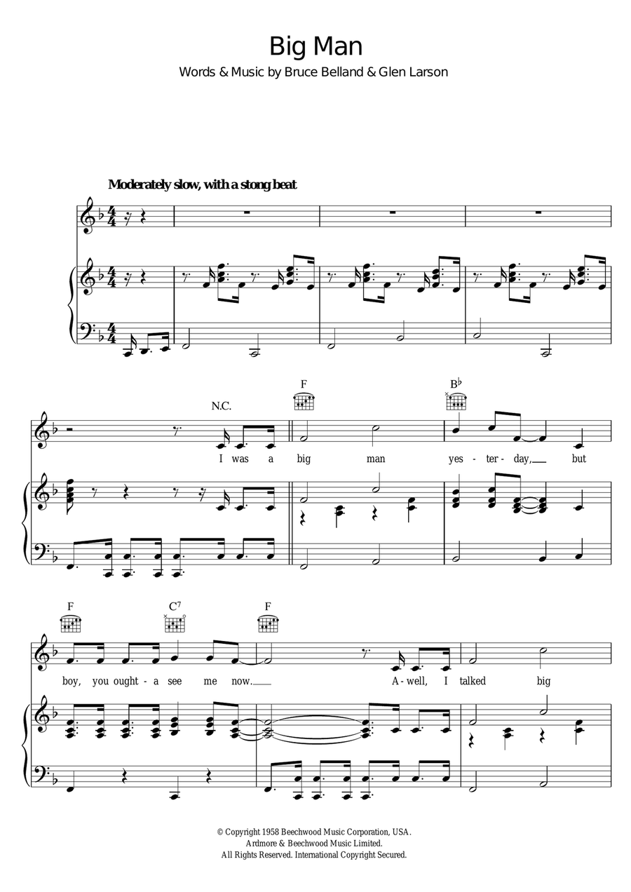 Big Man Big Man Piano, Vocal scores gallery preview page 1