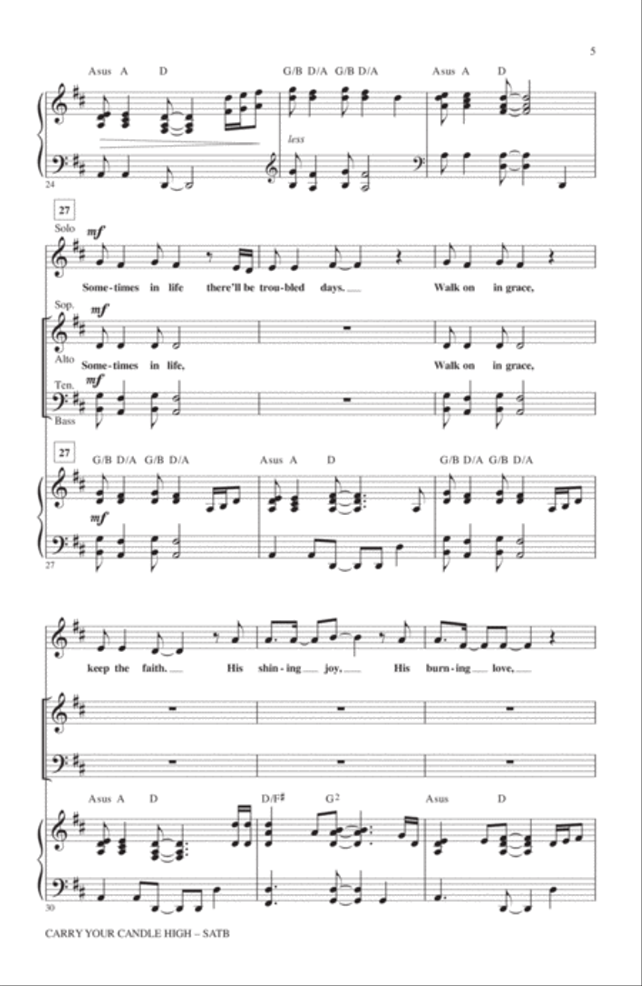 Carry Your Candle High 4-Part scores gallery preview page 4