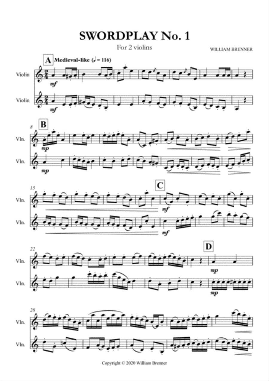 Swordplay No. 1 String Duet scores gallery preview page 2