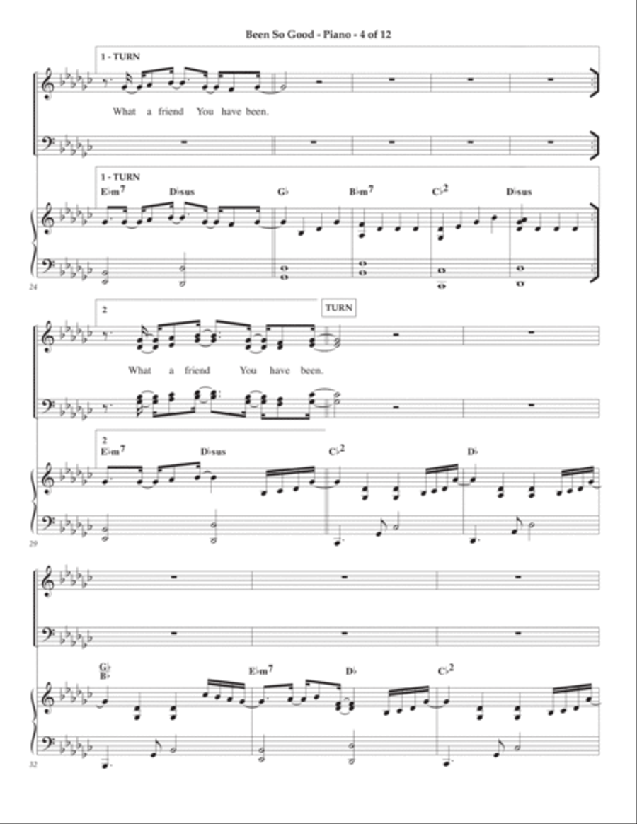 Been So Good Piano, Vocal, Guitar scores gallery preview page 4