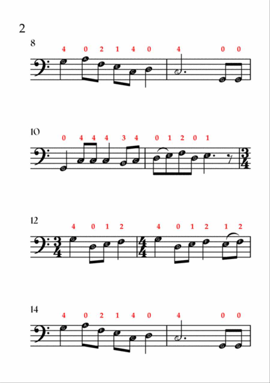 The Twelve Days of Christmas (CELLO SOLO - EASY LEVEL) Cello Solo scores gallery preview page 3