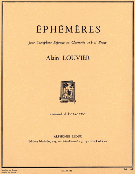 Ephemeres (clarinet and Piano)