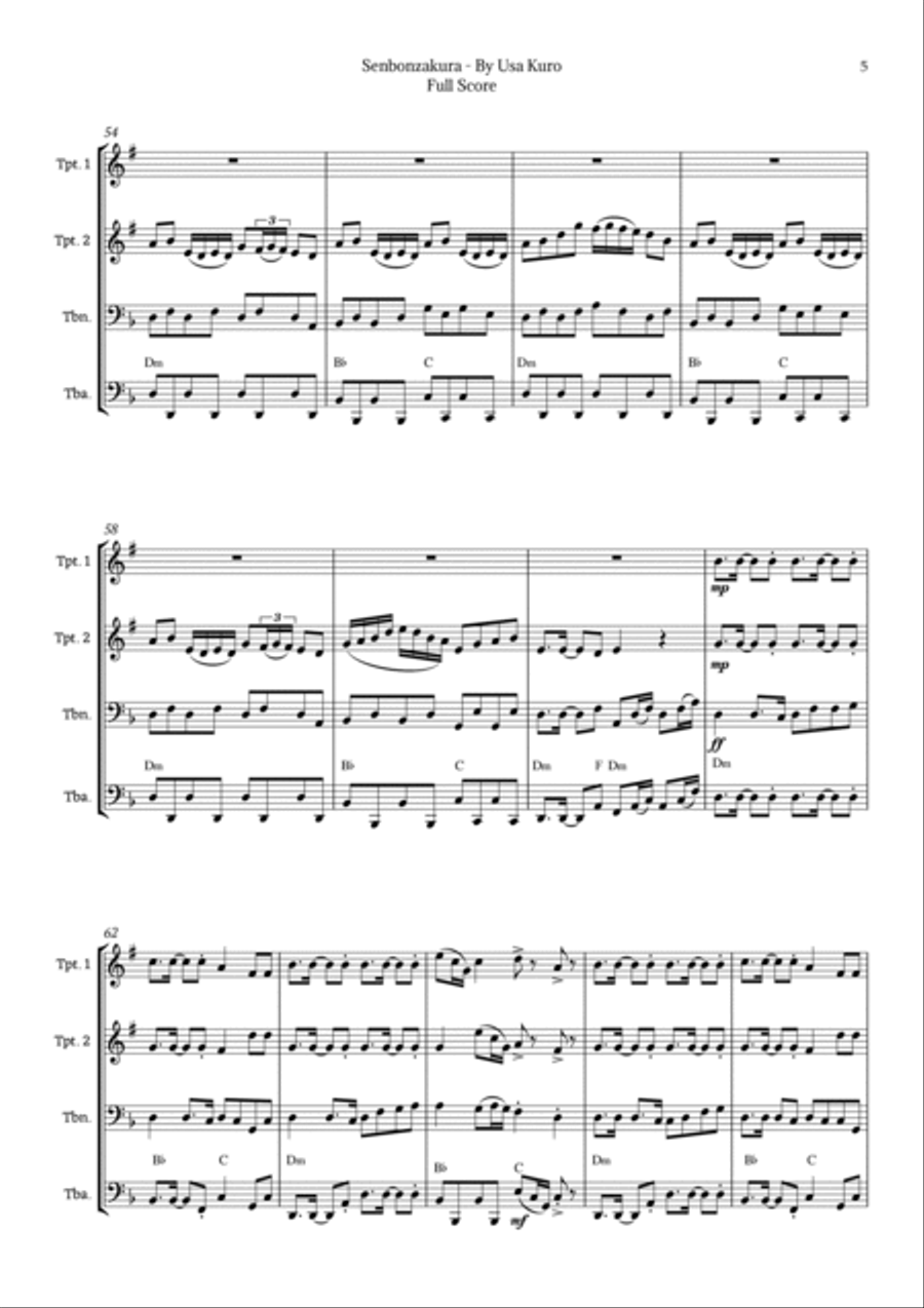 Senbonzakura Brass Quartet scores gallery preview page 5