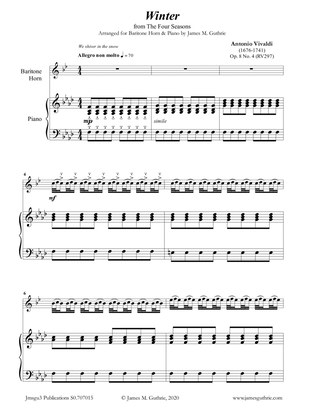 Vivaldi: Winter from the Four Seasons for Baritone Horn & Piano