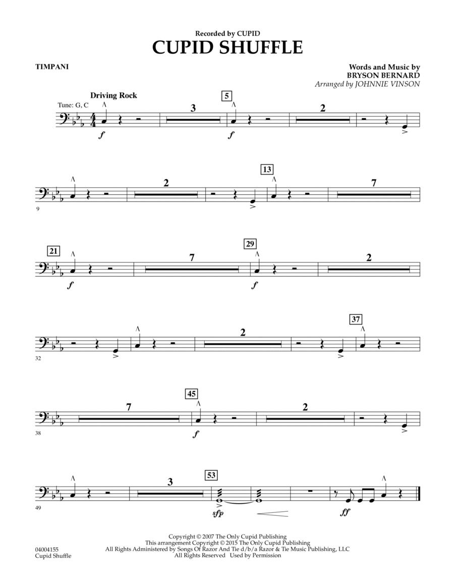 Cupid Shuffle - Timpani Concert Band scores gallery preview page 1