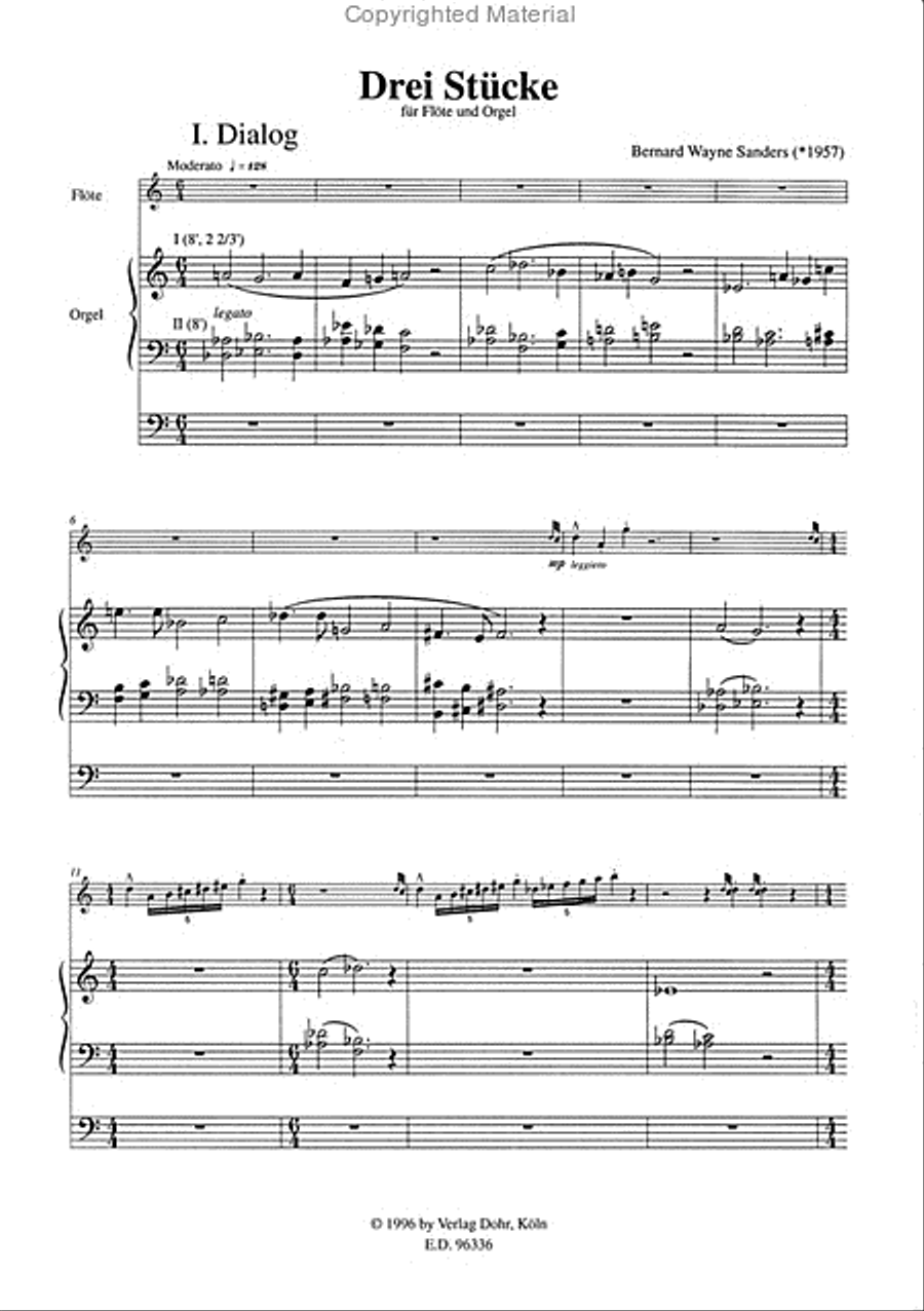 Drei Stücke für Querflöte und Orgel (1986/87) Flute scores gallery preview page 2