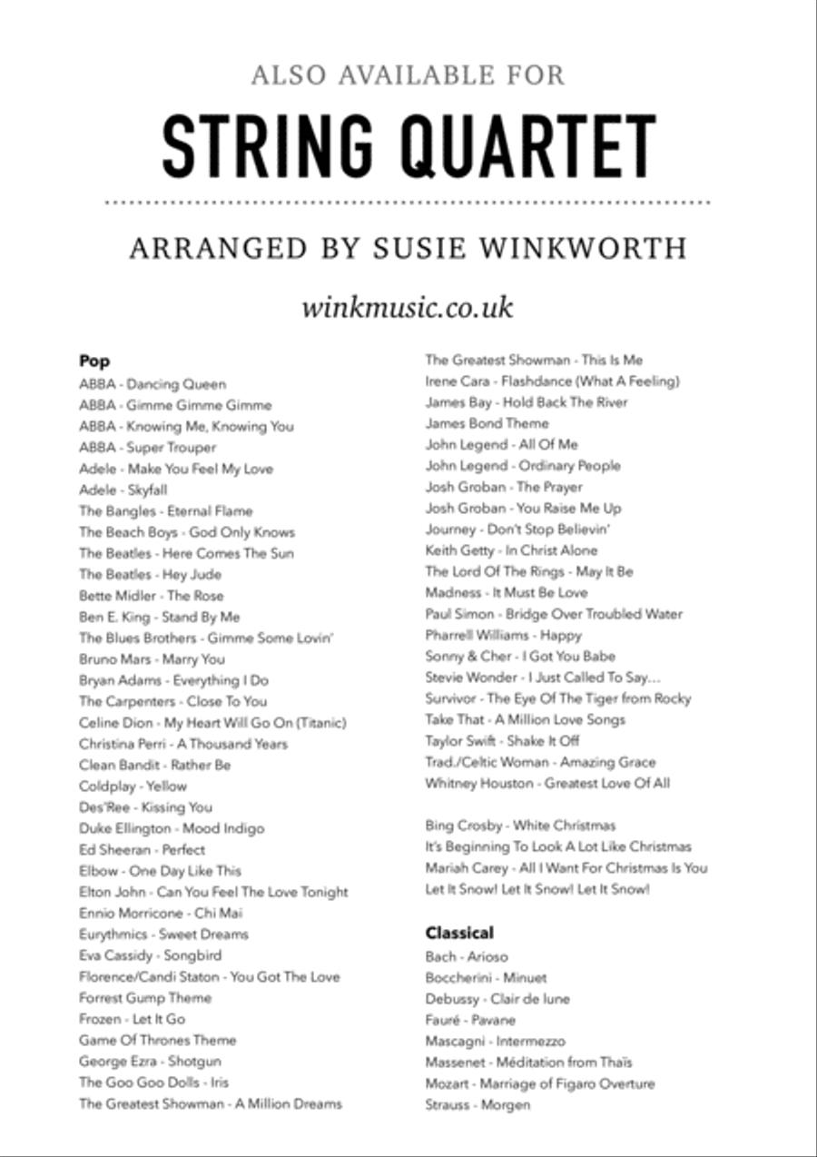 How Far I'll Go String Quartet scores gallery preview page 2
