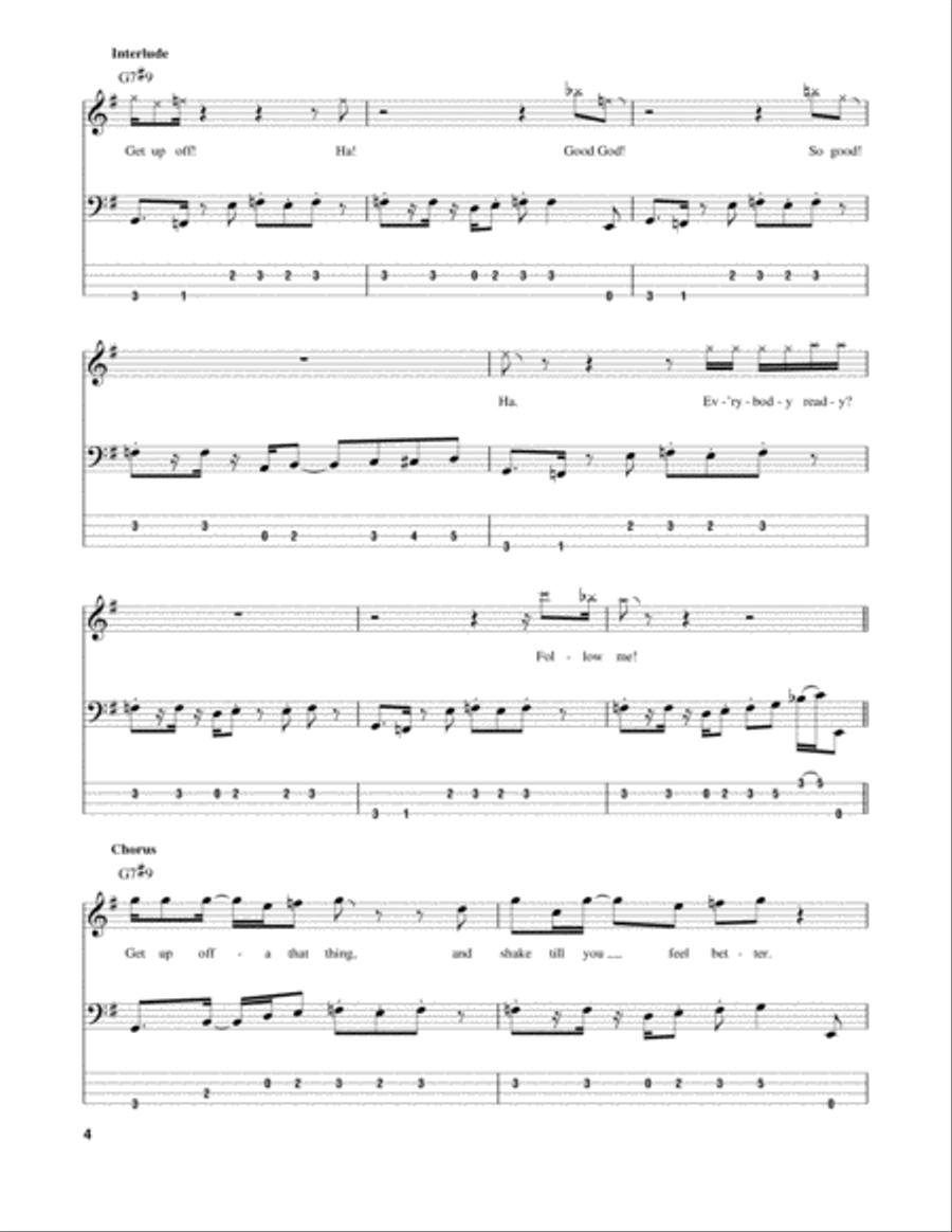 Get Up Offa That Thing Guitar Tablature scores gallery preview page 4