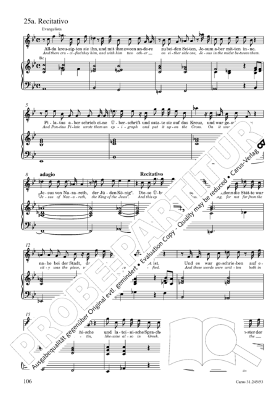 St. John Passion (Johannes-Passion) 4-Part scores gallery preview page 107