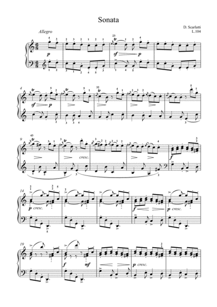 Scarlatti-Sonata in C-Major L.104 K.159(piano) image number null