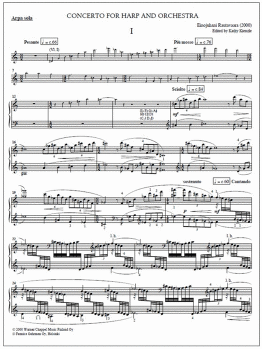 Concerto for harp and orchestra - Solo part & piano reduction