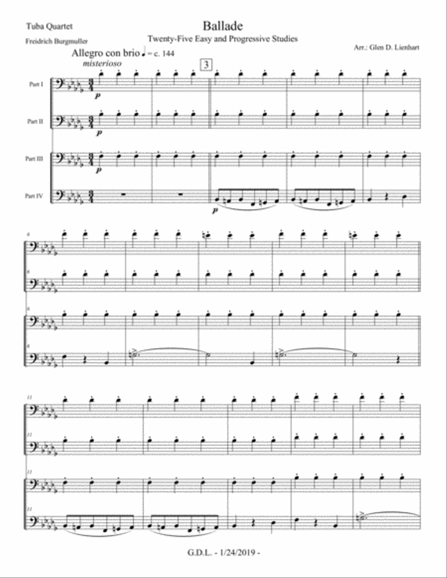 Ballade Brass Ensemble scores gallery preview page 1