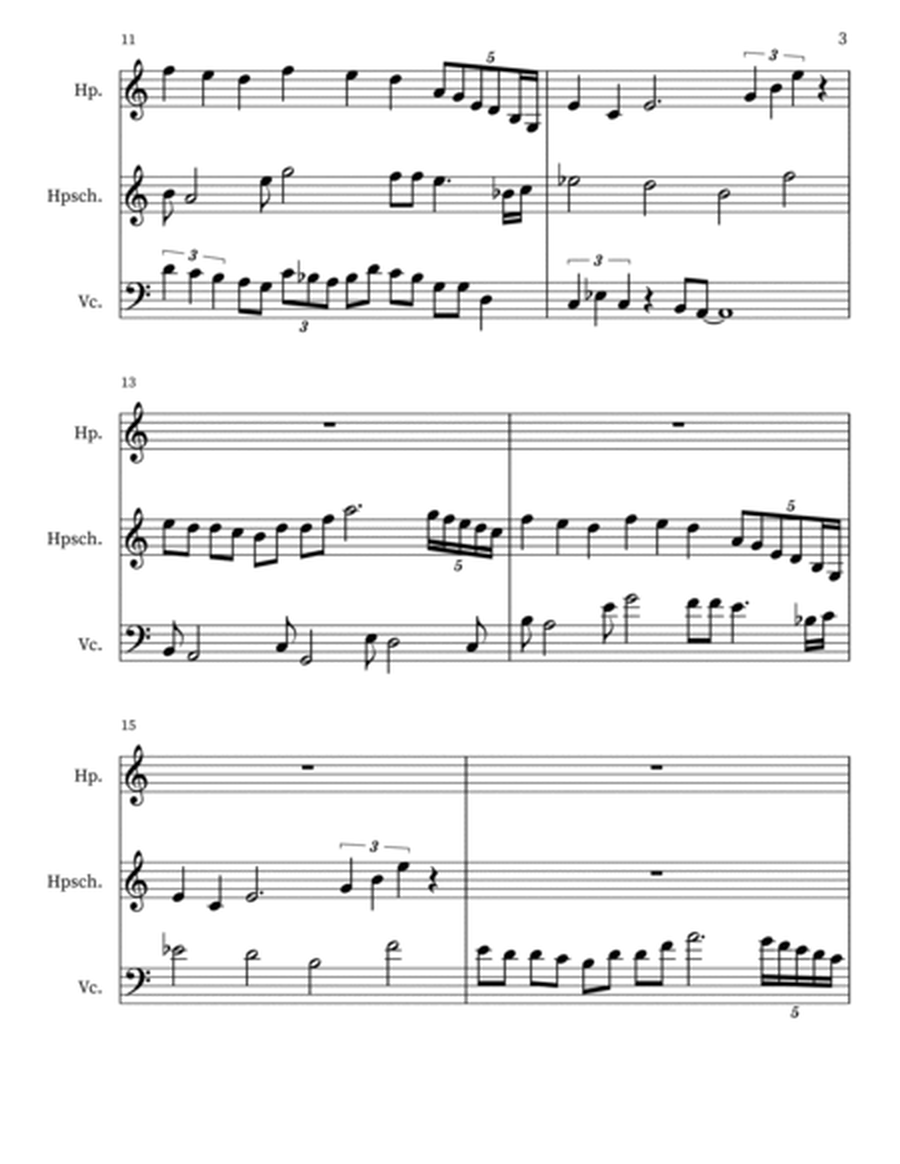 Ambrosia 69 for Harp, Harpsichord, 'cello