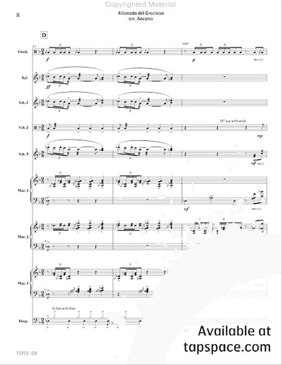 Alborada del Gracioso Percussion Ensemble scores gallery preview page 11