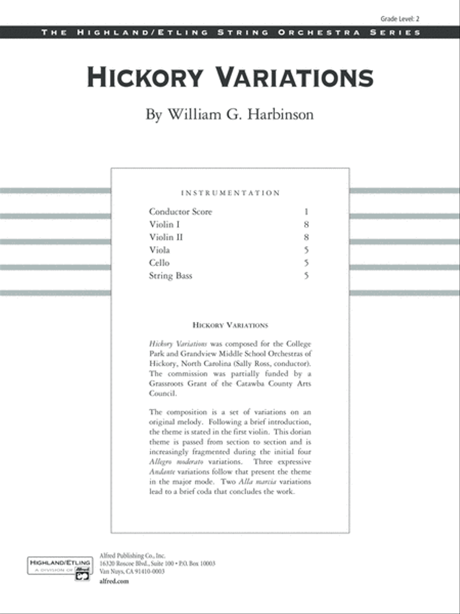 Hickory Variations: Score String Orchestra scores gallery preview page 1