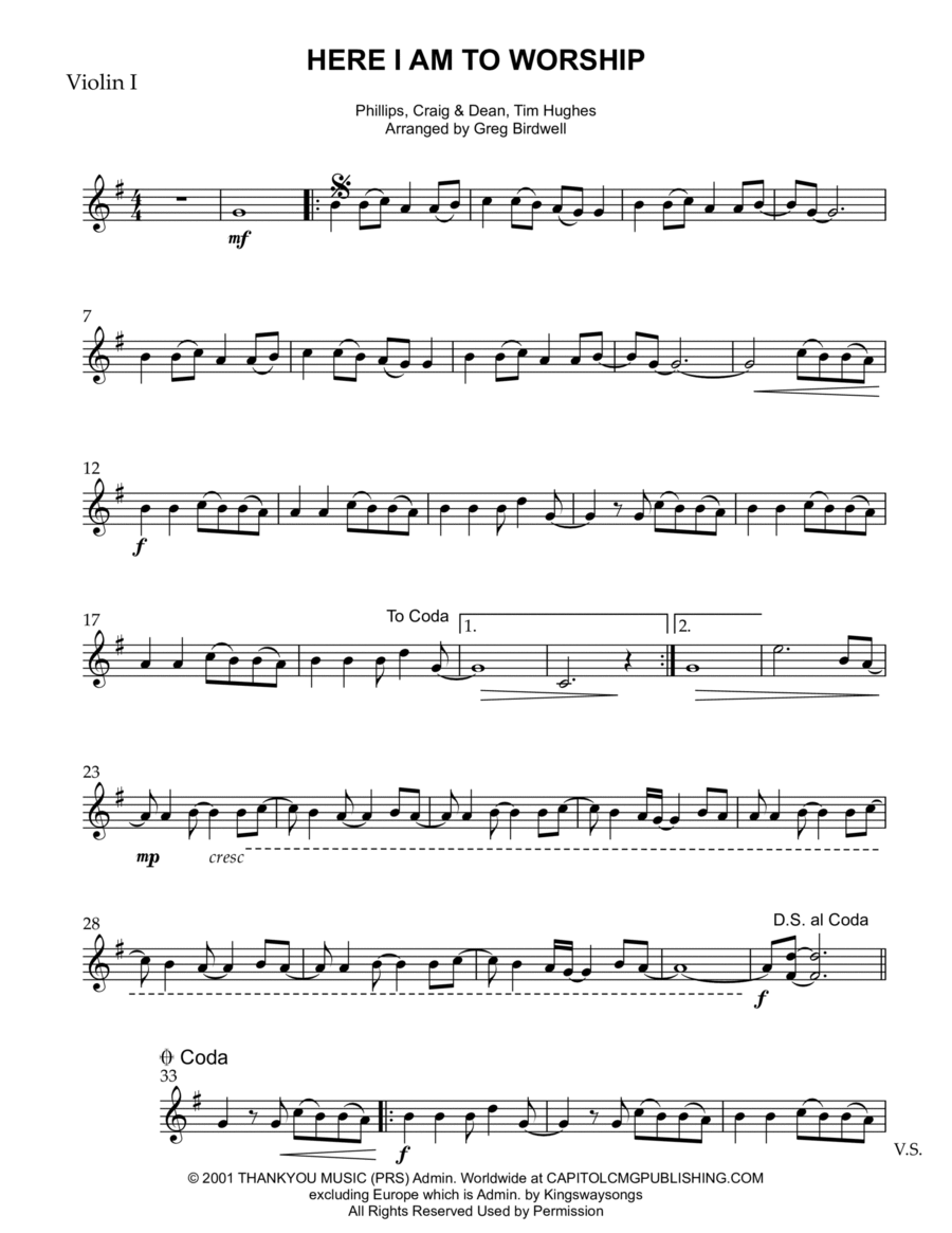 Here I Am To Worship (light Of The World) String Duet scores gallery preview page 1
