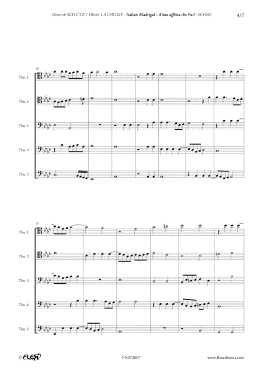 Italian Madrigal - Alma afflitta che Fai? Choir scores gallery preview page 4