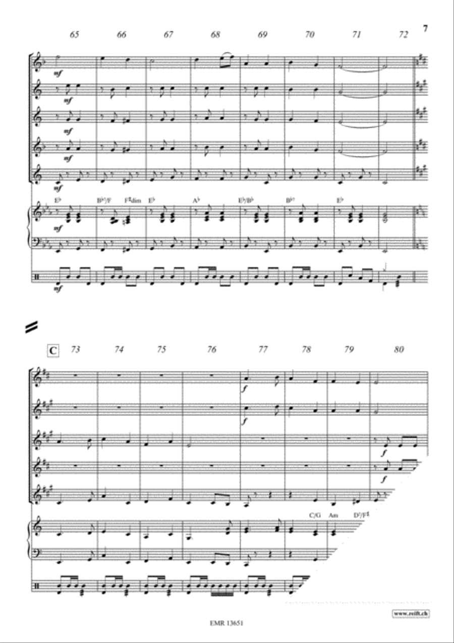Scotland The Brave Scotland The Brave Saxophone Quintet scores gallery preview page 7