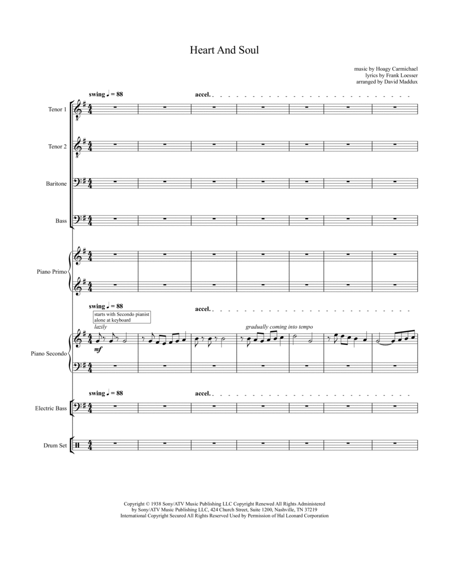 Heart And Soul Small Ensemble scores gallery preview page 1