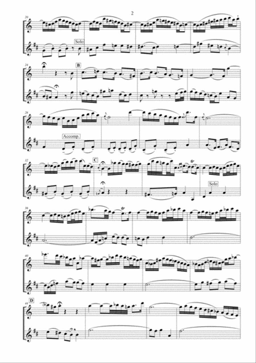 J S Bach Aus Liebe from St Matthew Passion, BWV 244. Flute and Clarinet Duet Woodwind Duet scores gallery preview page 2