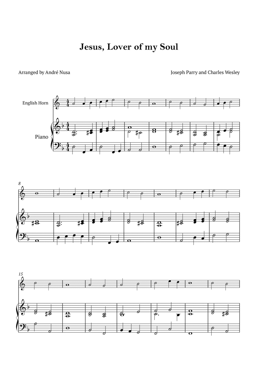Jesus, Lover of my Soul English Horn scores gallery preview page 1