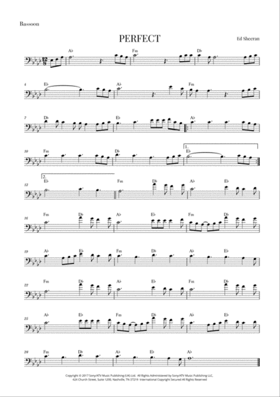 Perfect Perfect Bassoon Solo scores gallery preview page 1