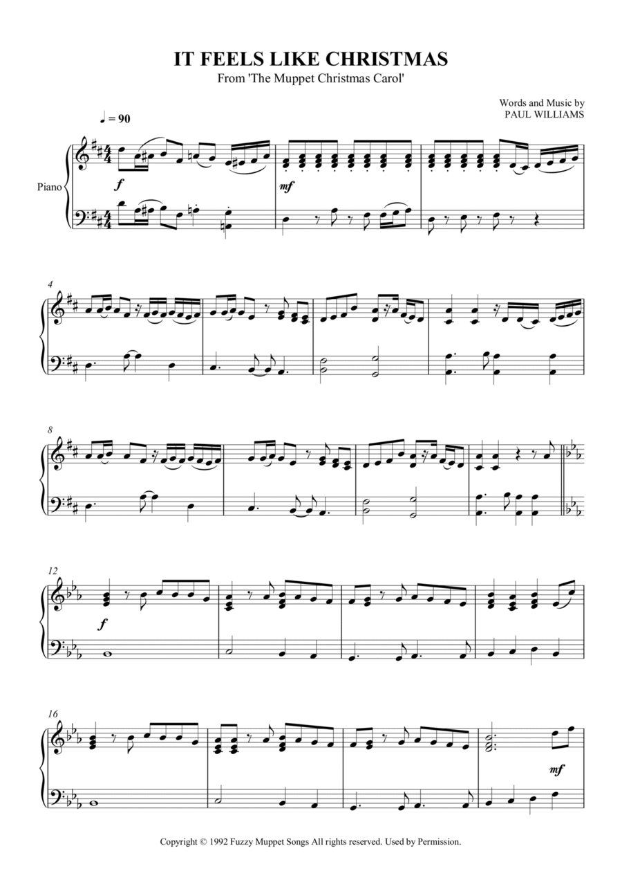 It Feels Like Christmas Piano Solo scores gallery preview page 1