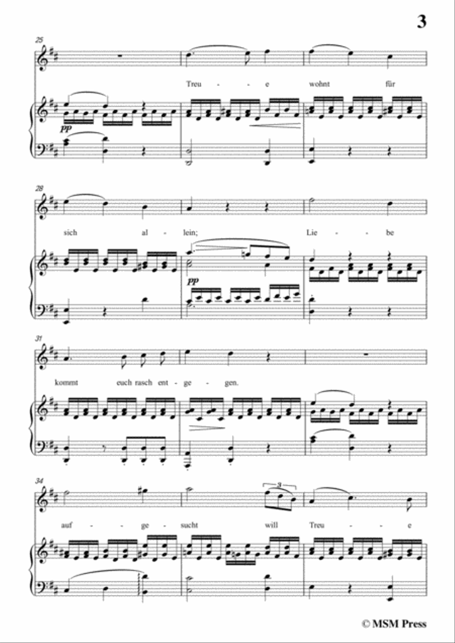 Schubert-Liebe schwärmt auf allen Wegen,in D Major Piano, Vocal scores gallery preview page 5
