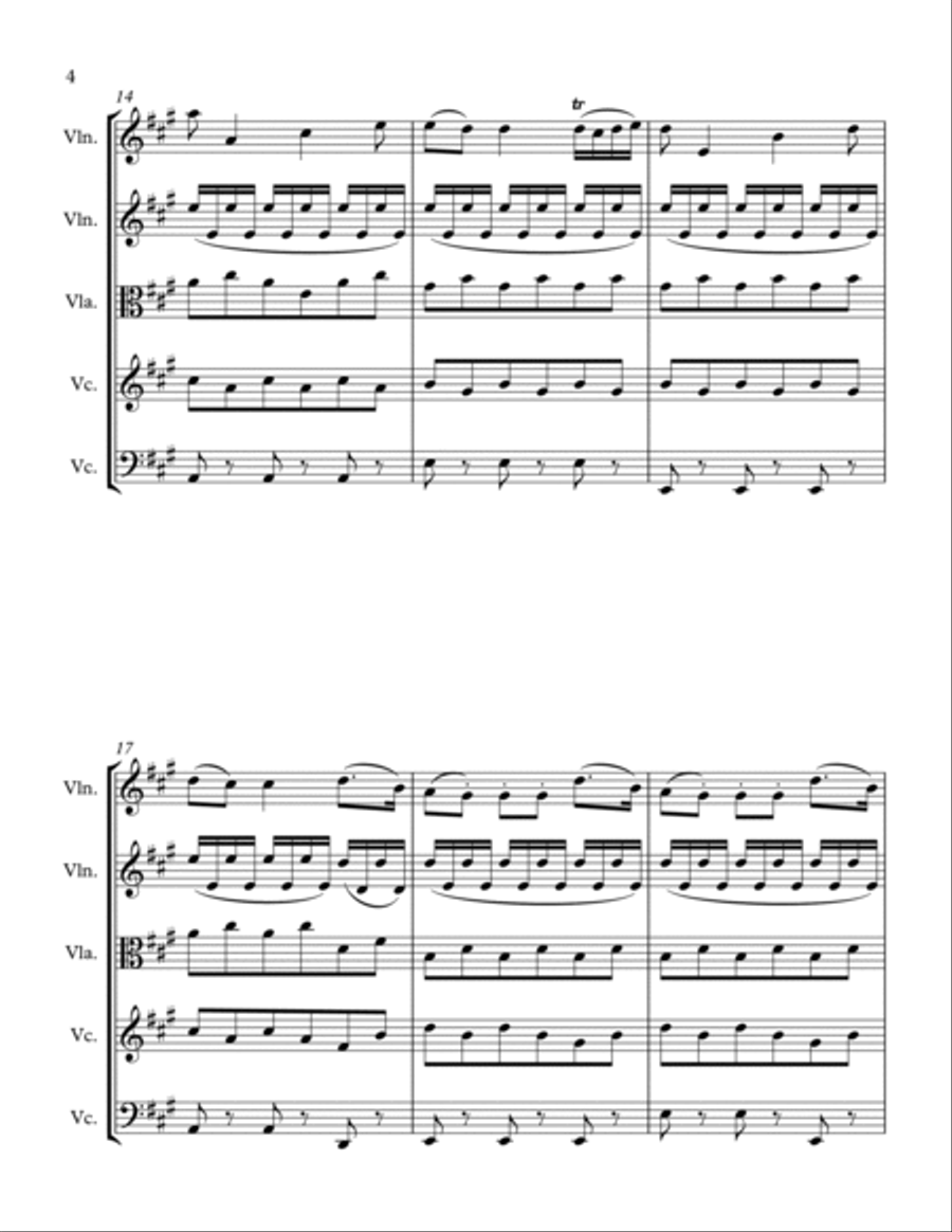 BOCCHERINI MINUTE - (Minuet Op. 11 No. 5 for String Quintet) String Orchestra, Intermediate Level fo String Orchestra scores gallery preview page 6