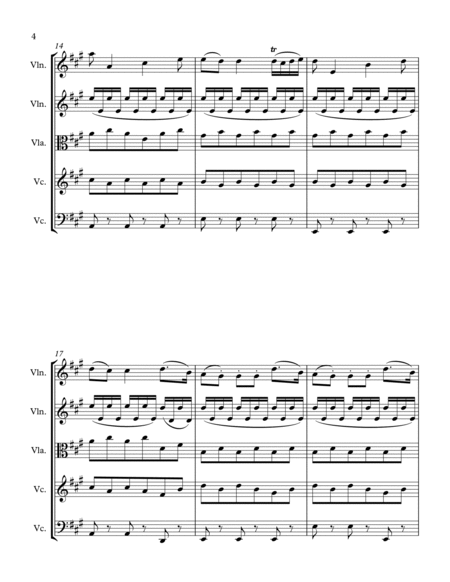 BOCCHERINI MINUTE - (Minuet Op. 11 No. 5 for String Quintet) String Orchestra, Intermediate Level fo image number null