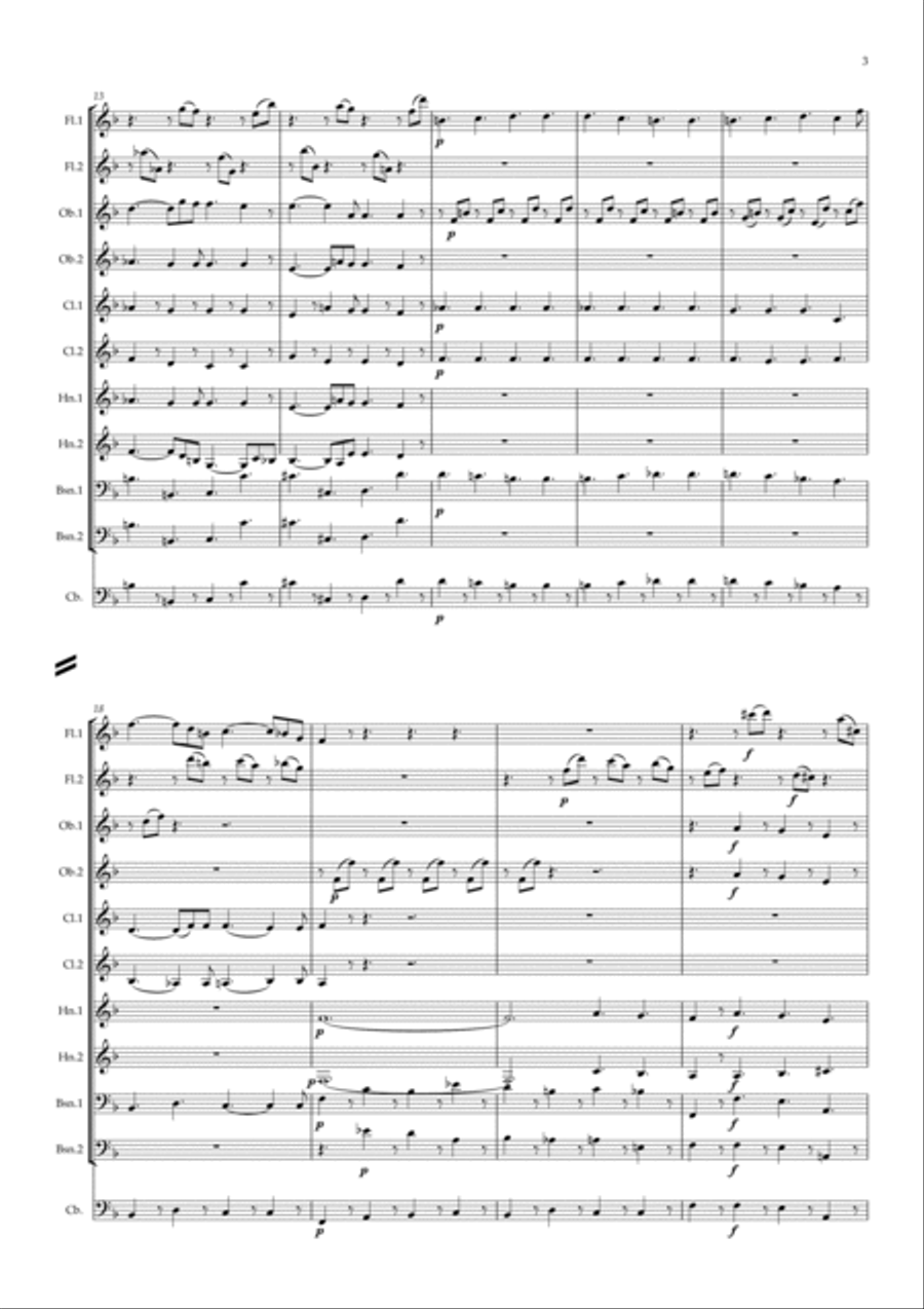 Mozart: Requiem in D minor K626 III.Sequenz No.6 Lacrimosa - symphonic wind Woodwind Quintet scores gallery preview page 4
