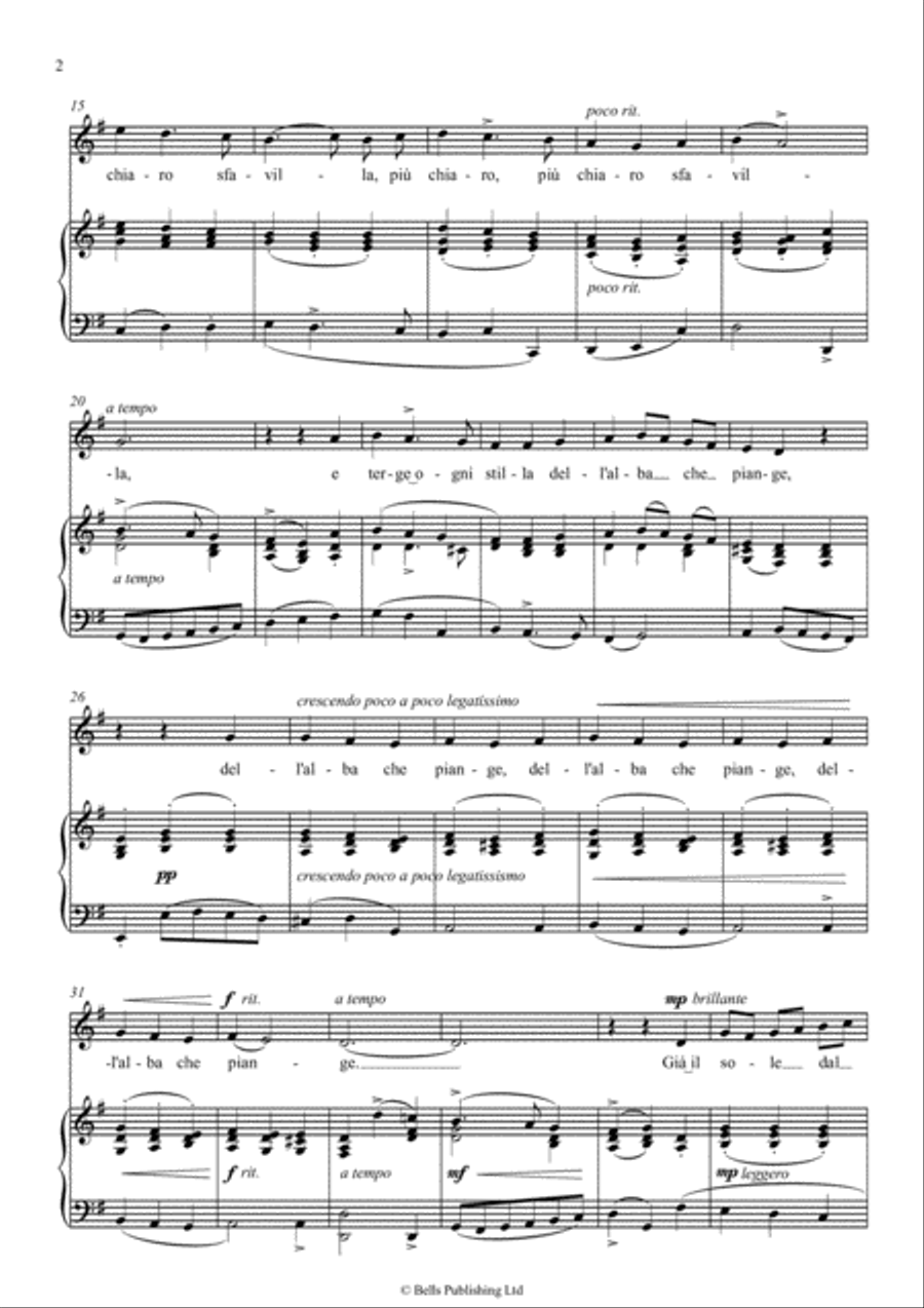 Gia il sole dal Gange (G Major) Voice Solo scores gallery preview page 2