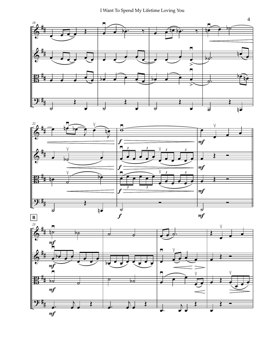 I Want To Spend My Lifetime Loving You String Quartet scores gallery preview page 4