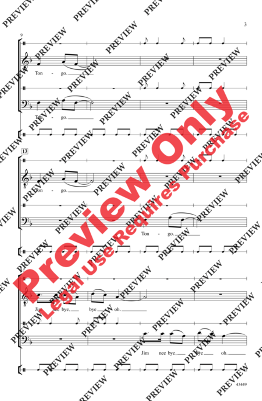 Tongo Tongo Men's Choir scores gallery preview page 14