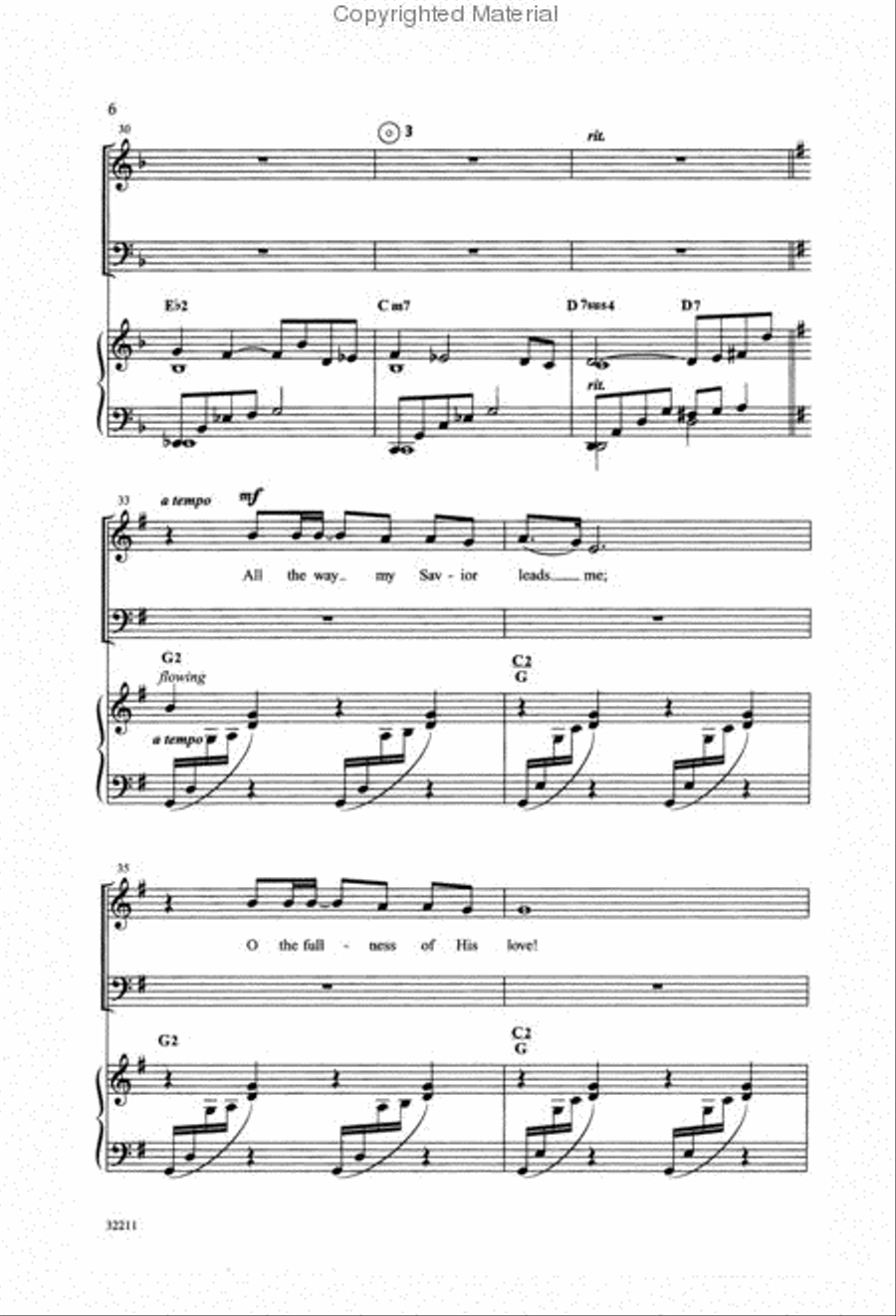 All the Way My Savior Leads Me 3-Part scores gallery preview page 3