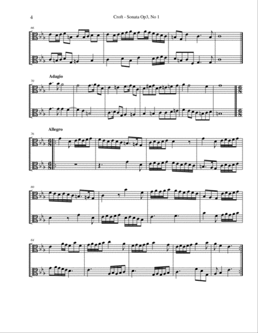 6 Sonata Duets for 2 Violas - vol. 1 - Willam Croft (arr. K. L. Knott) String Duet scores gallery preview page 5