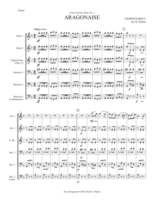 "Aragonaise" from Carmen Suite (Double Reed Ensemble)