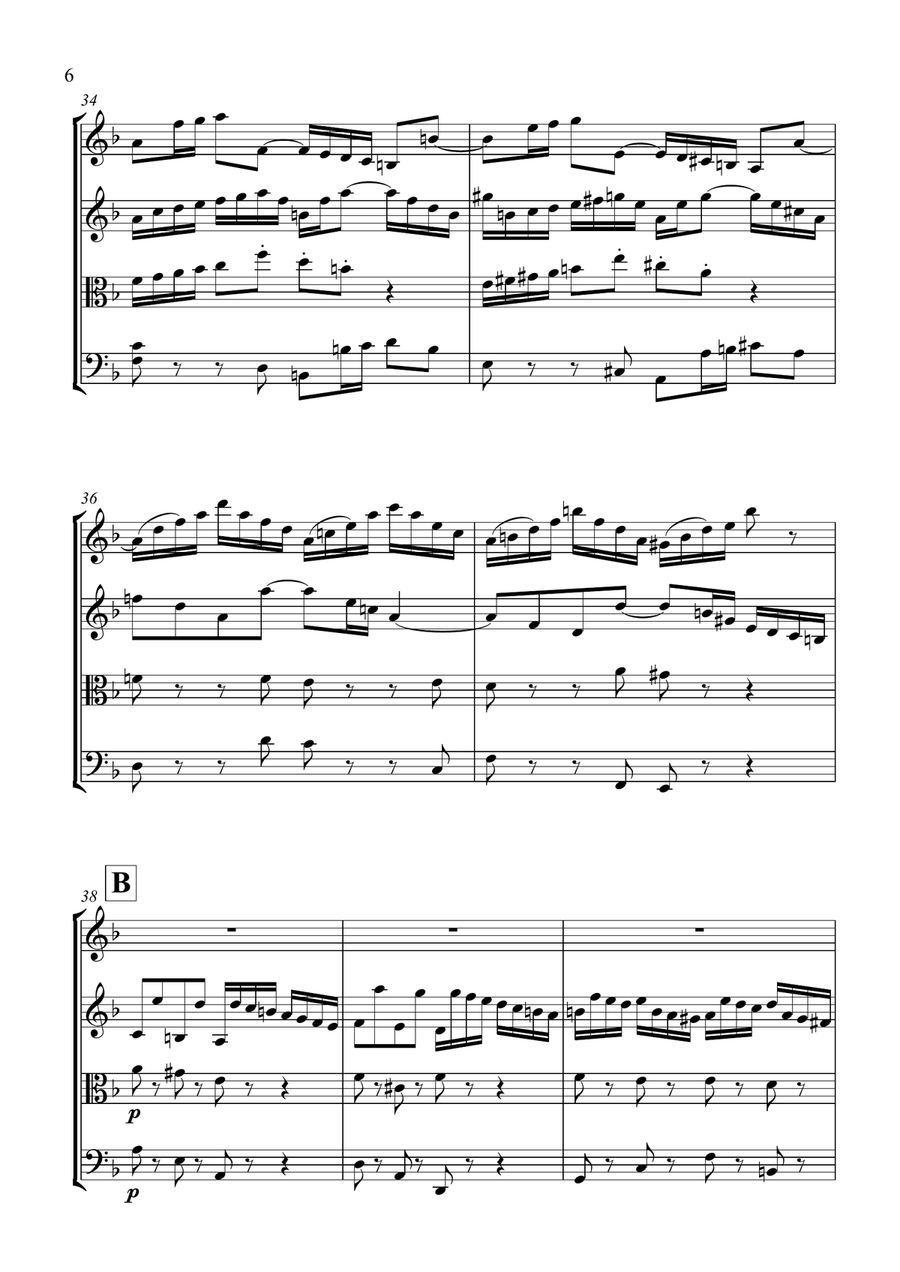 Bach 'Double' Violin Concerto - Vivace String Quartet scores gallery preview page 6