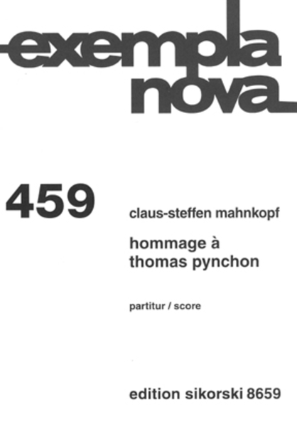 Hommage A Thomas Pynchon Music Installation Ens/vc/live Electronics Book