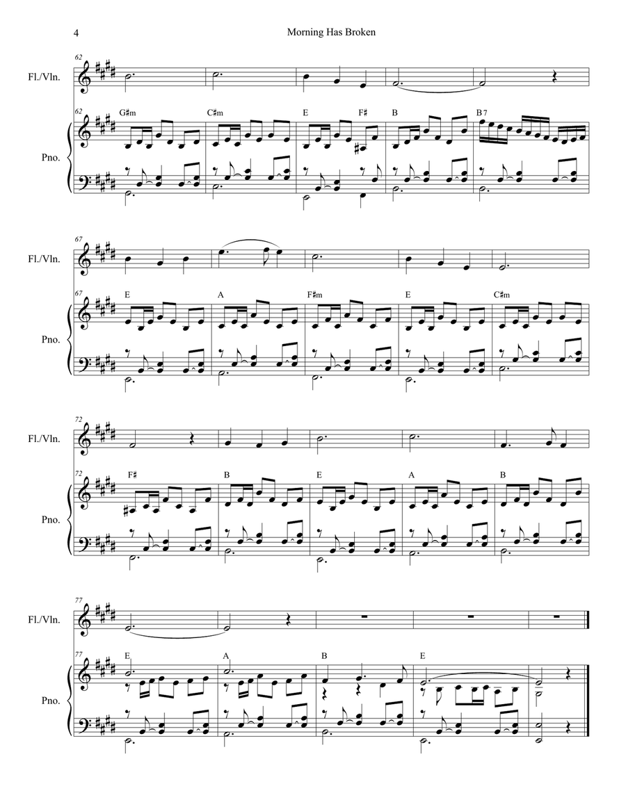 Morning Has Broken Morning Has Broken Flute scores gallery preview page 4